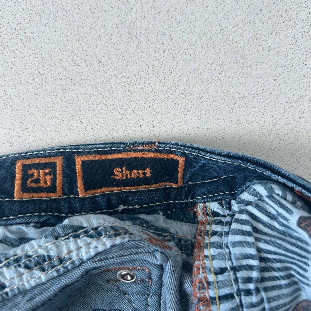Rock Revival Distressed Dark Blue Denim Cutoff Shorts - Picture 5 of 7